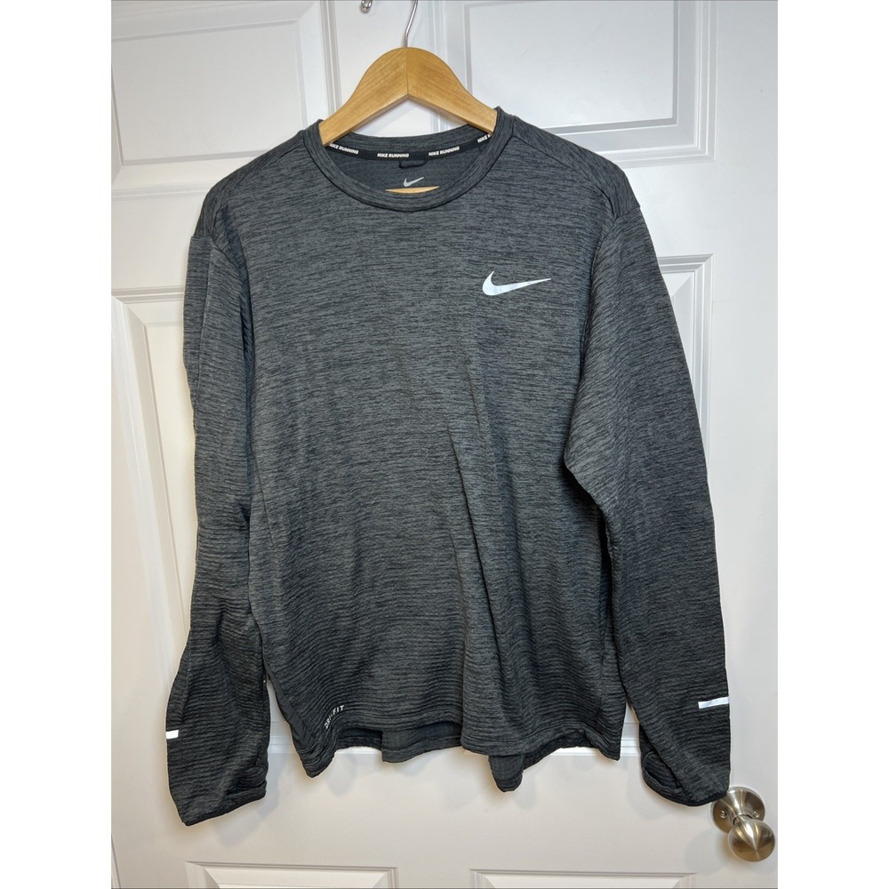 Nike Dri‑Fit Thermal Running Shirt Men's XL Waffle Thermal LS  Thumbhole Reflect